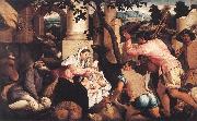 BASSANO, Jacopo Adoration of the Shepherds ss oil on canvas